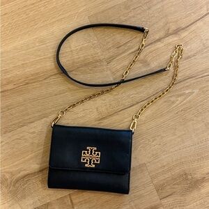 Tory Burch Black Crossbody Bag with Gold Chain